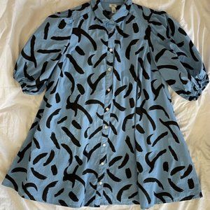 River Island Puff Sleeve Dress - 100% Cotton - UK 8/US 4